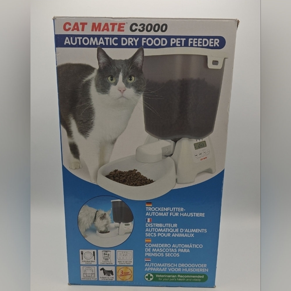 Cat Mate C3000 Automatic Cat Feeder For Dry Food, Timed Cat & Small Dog Feeder